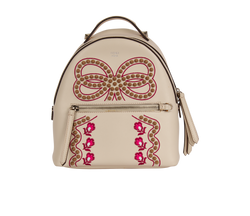 Ribbon Studs Backpack, Leather, Cream, 8BZ038, DB, 3*